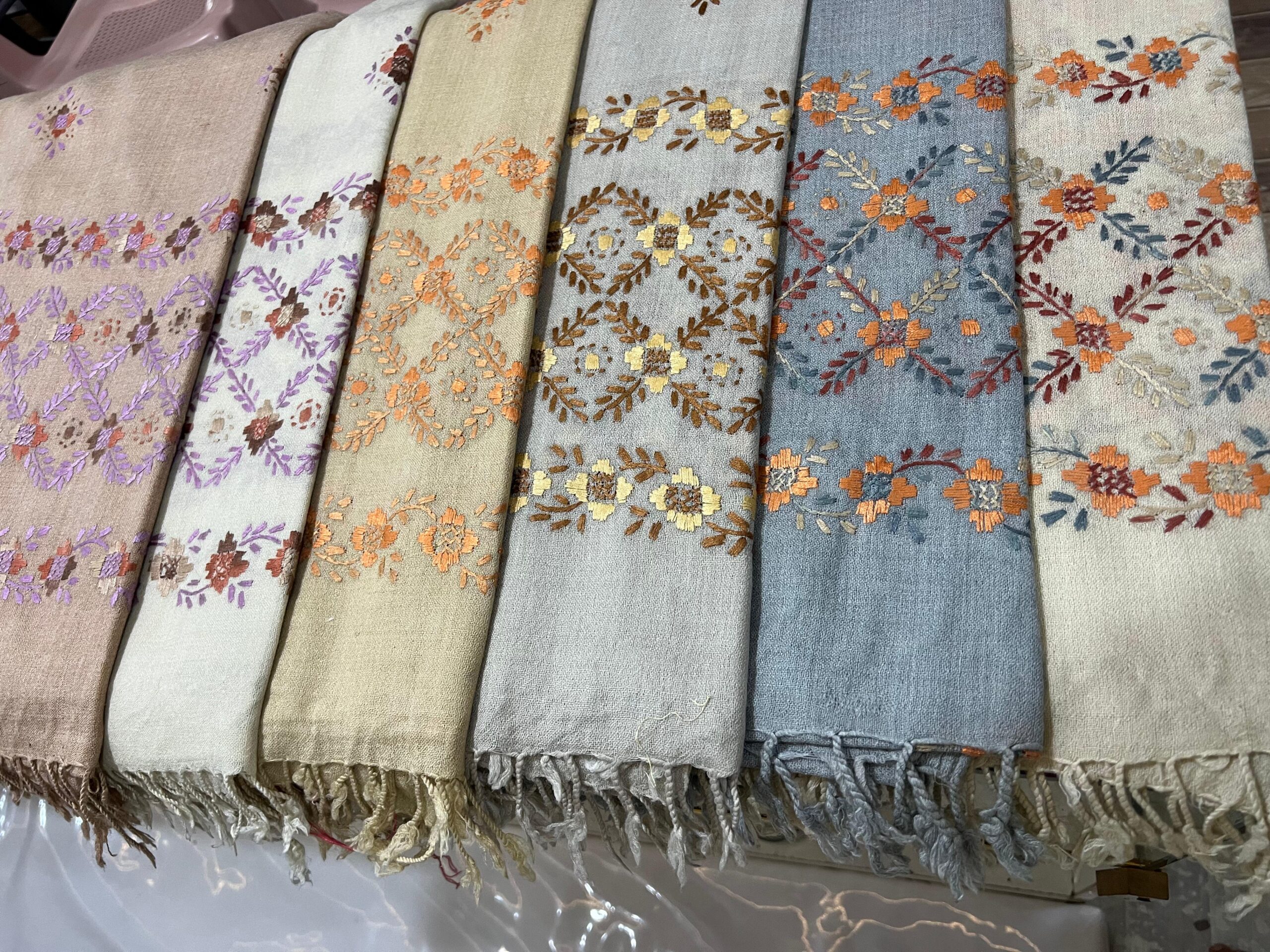 Silk Pashmina Shawl - Cream