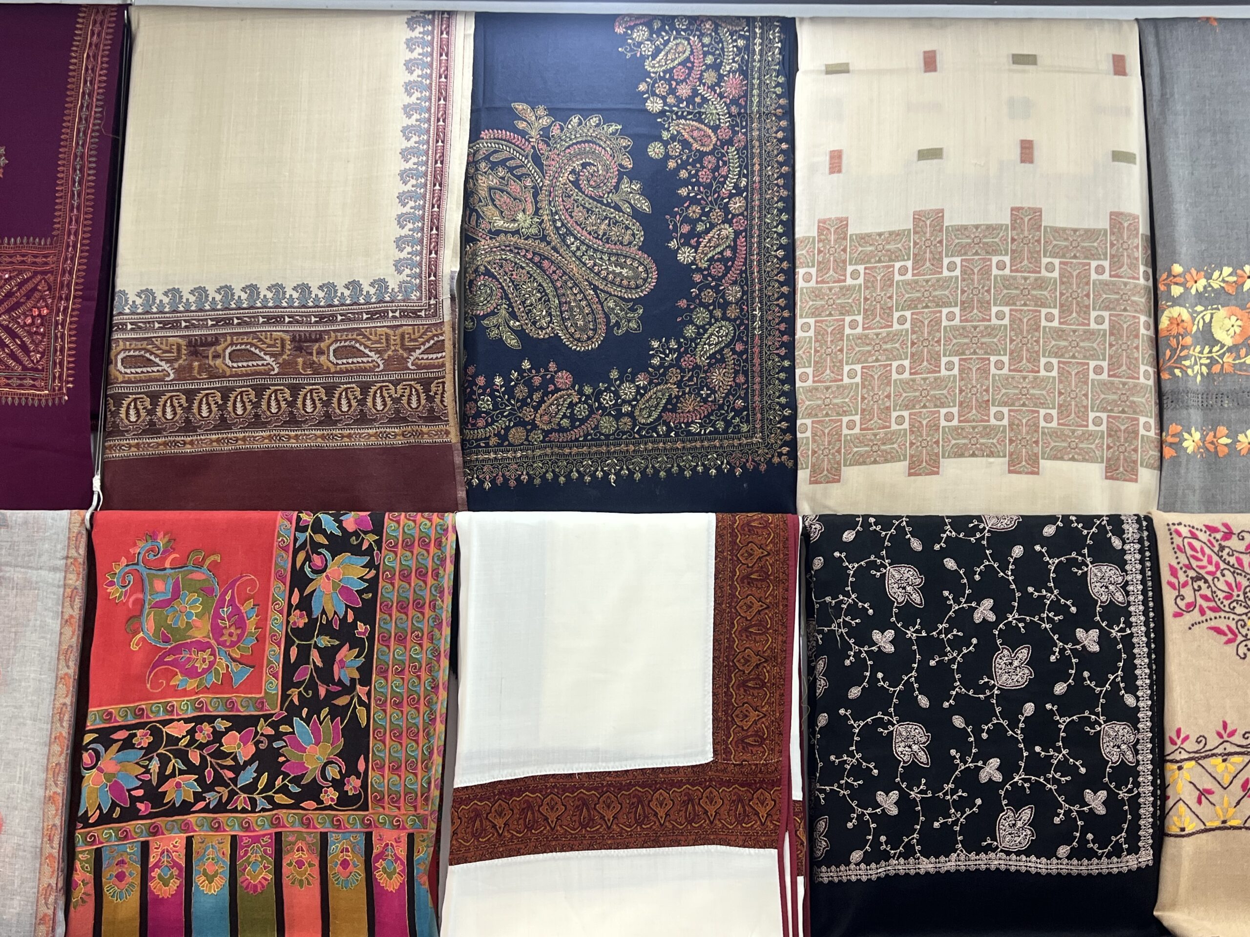 Ladies shawl — embroidered silk